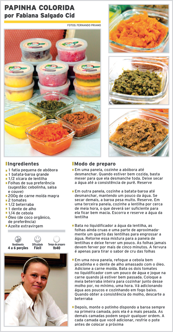 Papinha com toque gourmet 2 papinha colorida