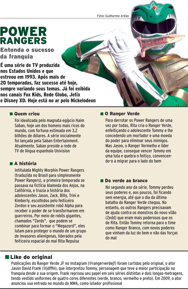 'Nada melhor do que ver uma criança sorrindo' 5 ranger verde intenert