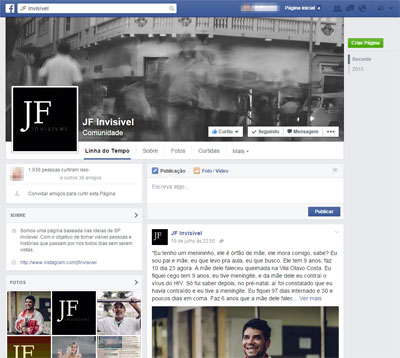 Por uma cidade em que todos são vistos 2 Página no Facebook já tem cerca de duas mil curtidas