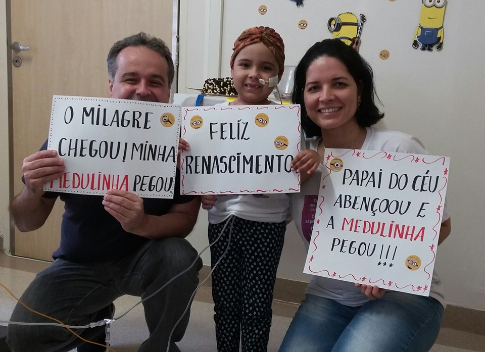 Família de Isabella comemora 'pega' medular 2 Arquivo pessoal
