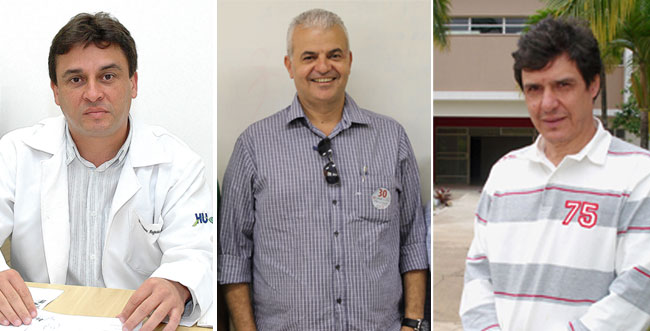 Três chapas concorrem à Reitoria da UFJF 1 Da esquerda para a direta: Dimas Augusto Carvalho de Araújo, Marcus David e Rubens de Oliveira (Fotos: Divulgação/UFJF)