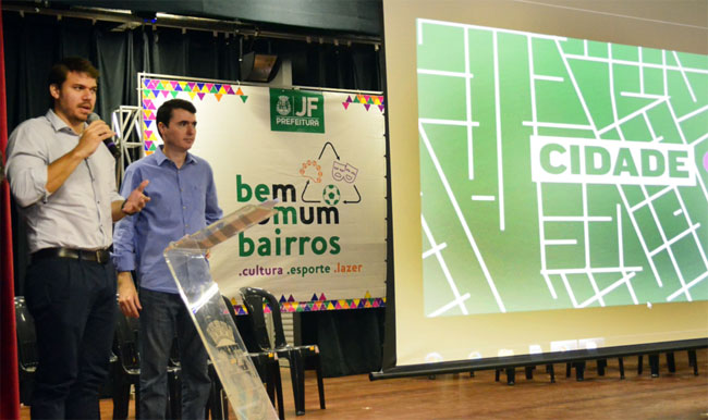 Cofundador do Colab, Paulo Pandolfi, e o prefeito Bruno Siqueira apresentaram o projeto durante o "Bem comum bairros" (Foto: Olavo Prazeres/12-12-15)