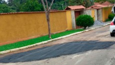 Moradores denunciam asfalto precário no Jardim Lermitage 3 buraco cimento