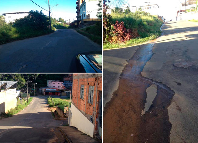Morador denuncia vazamento e mato alto no São Geraldo 2 montagem-problemas-sao-geraldo