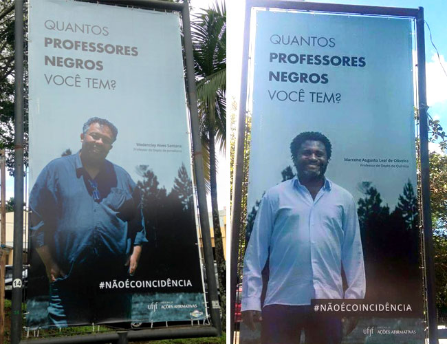 Campanha da UFJF viraliza nas redes sociais 1 Campanha foi estrelada por docentes da própria UFJF, incluindo o professor da Faculdade de Comunicação Social Wedencley Alves Santana (foto, à esquerda). (Foto: reprodução da internet)