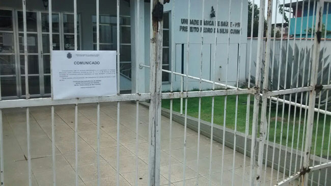 Quem buscou a Unidade Básica de Saúde Prefeito Pedro da Silva Cunha encontrou portões fechados
