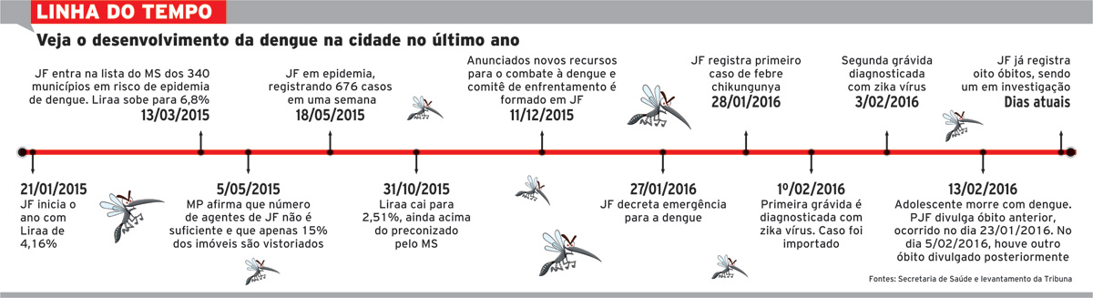 JF enfrenta pior surto de dengue 2 linha do tempo dengue