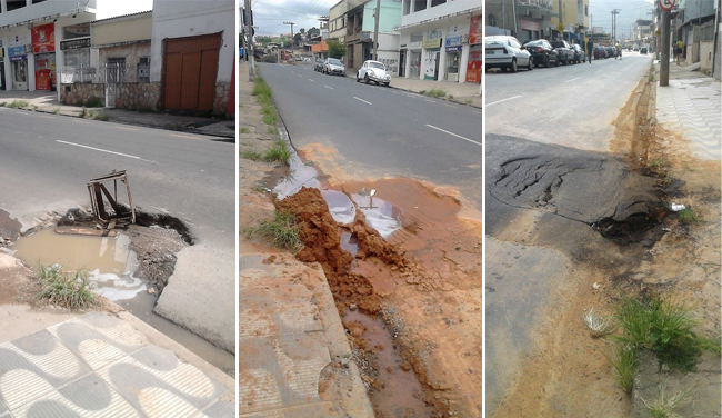 Em menos de uma semana, várias intervenções foram feitas, mas o problema continua (Fotos das leitoras Ana Paula Paredes e Eva Raymundo)
