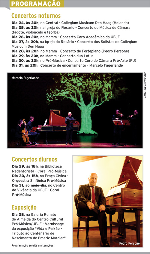 A música volta para julho 2 concertos