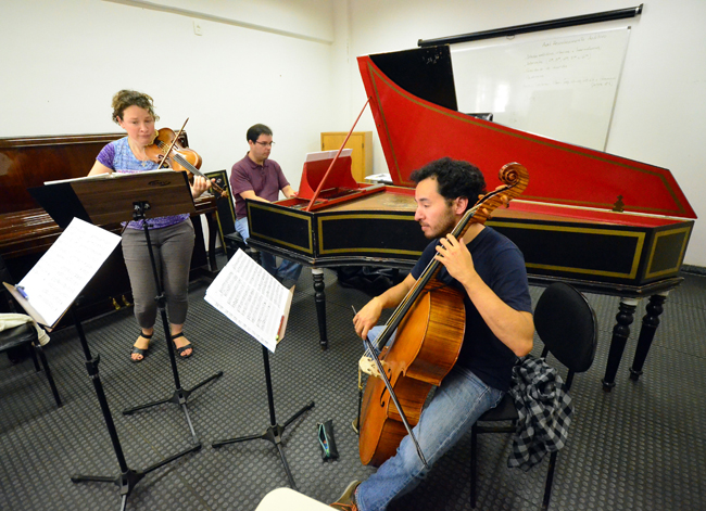 Sons que ecoam pelos corredores 1 O quarteto apresentará programa que tem como foco as obras de Telemann (Foto: Olavo Prazeres/26-07-16)