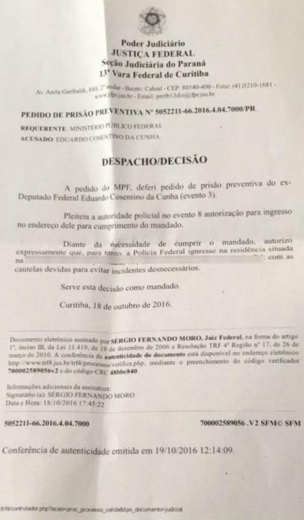 Eduardo Cunha é preso em Brasília 2 Reprodução/ABr