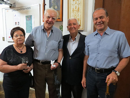 Coluna CR -27-12-2016 1 Rosa Amália dos Santos Franco, Gláucio Mendes Franco, José Ventura e Emanoel Rodrigues de Mattos no encontro de fim de ano da Irmandade dos Passos, mantenedora da Sana Casa