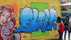 Grafiteiros transformam muros no Linhares 2 grafite leo