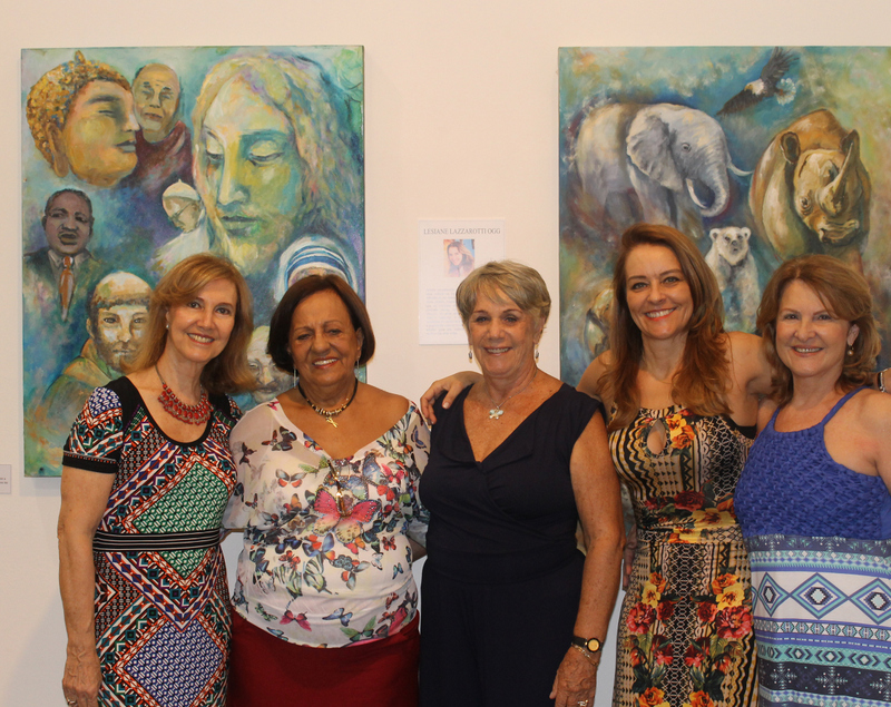 Matilde Toledo, a juiz-forana Nequitz Miguel, Thereza Toscano Lesiane Ogg, Yara Persi e a gestora do Espaço Cultural Correios, Ana Lúcia Magalhães