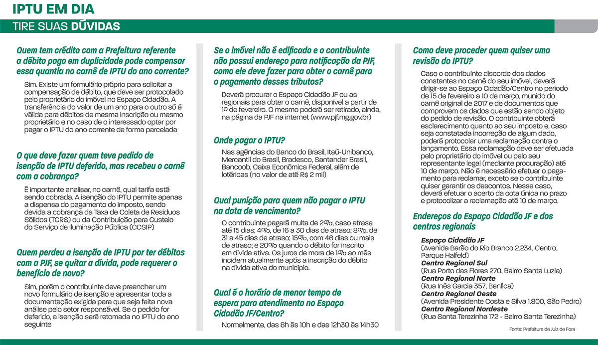 Entrega de carnê do IPTU termina na sexta-feira 4 IPTU em dia