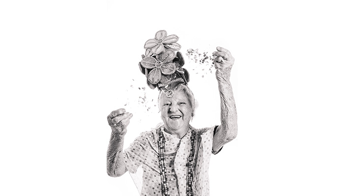 Veteranos da alegria 2 Farahyont Guedini, de 99 anos, também participou das sessões de fotografia (Foto: Wagner Emerich)