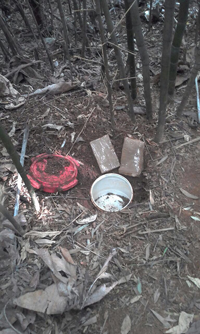 Polícia encontra pasta base de cocaína enterrada em mata na Zona Leste 1 Foto: Divulgação/Polícia Militar