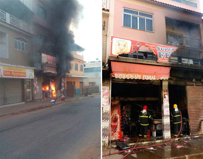 Foto: Corpo de Bombeiros/Divulgação montagem-incendio-divulgacao-corpo-de-bombeiros