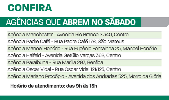 Agências da Caixa funcionam em horário especial para pagamento de contas inativas 2 agencias no sabado