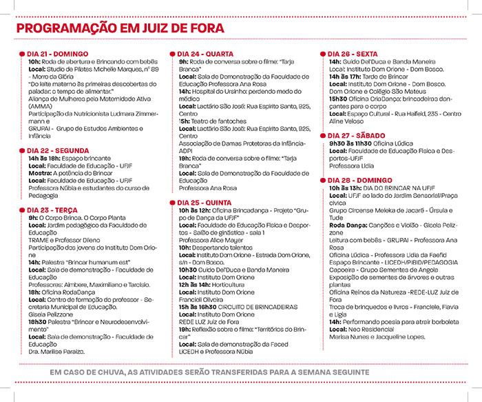 Semana do Brincar para crianças, pais e educadores 2 brincar