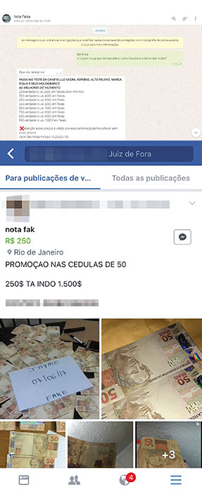 Polícia Federal investiga venda de dinheiro falso nas redes sociais 1 MONTAGEM NOTAS