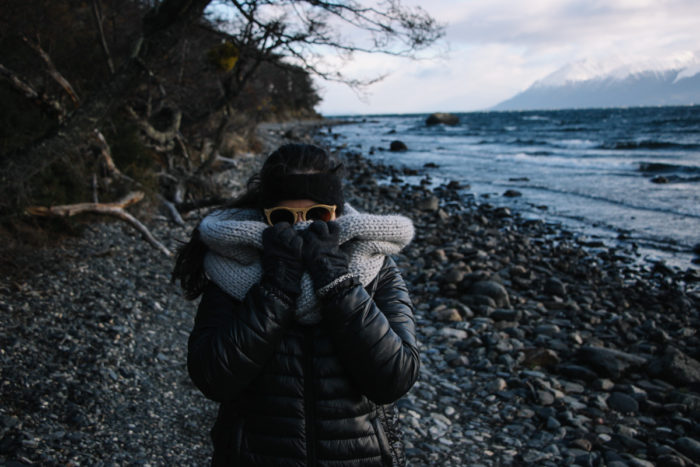 Luvas, cachecóis e gorros são indispensáveis para superar o frio intenso da Patagônia