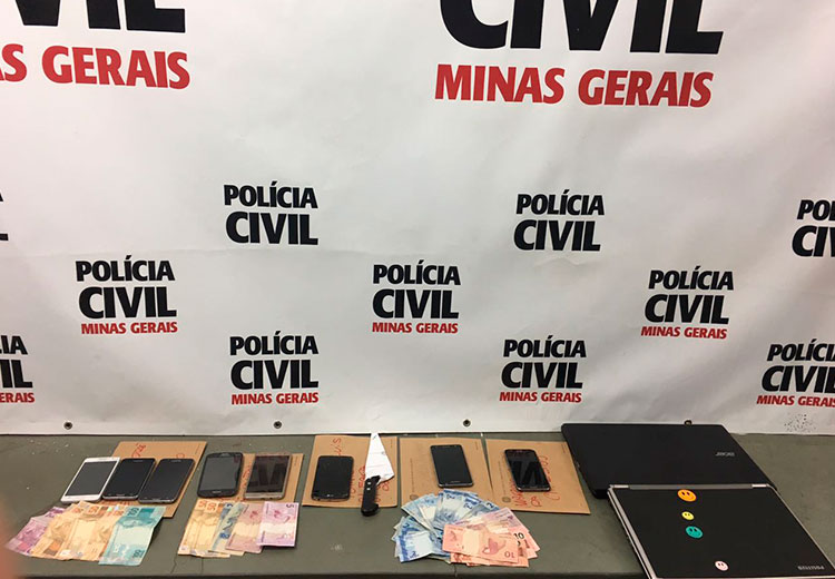 Foto: Polícia Civil/Divulgação celulares halfeld