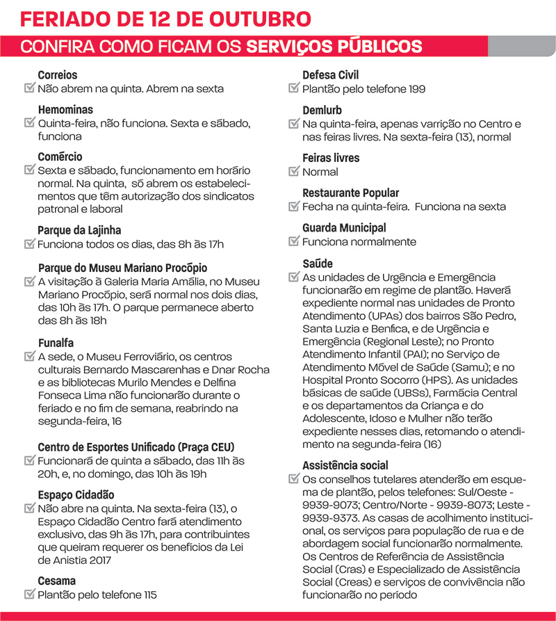 serviço 12 de outubro 2017