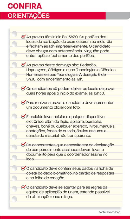 Atenção redobrada com o trânsito para não se atrasar para o Enem 2 orientacoes