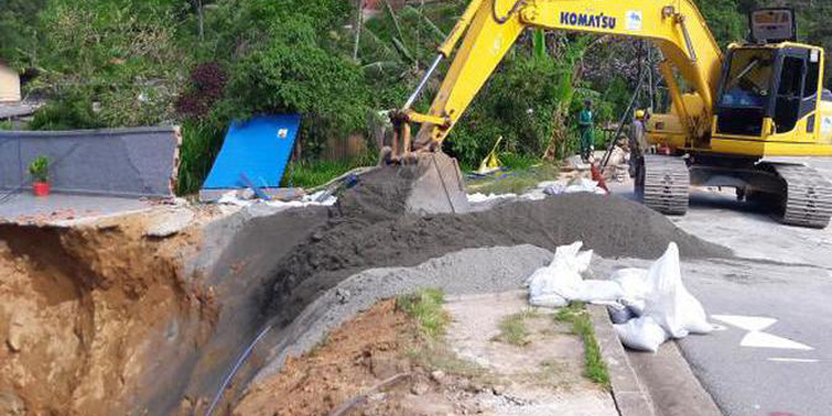 Cratera aberta às margens da BR-040 em Petrópolis é fechada 1 serrapetrópolis pref petropolis