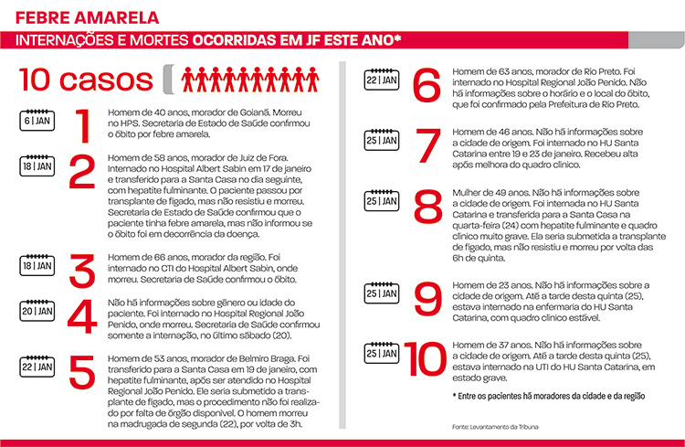 Juiz de Fora já enfrenta surto de febre amarela 1 Febre amarela casos