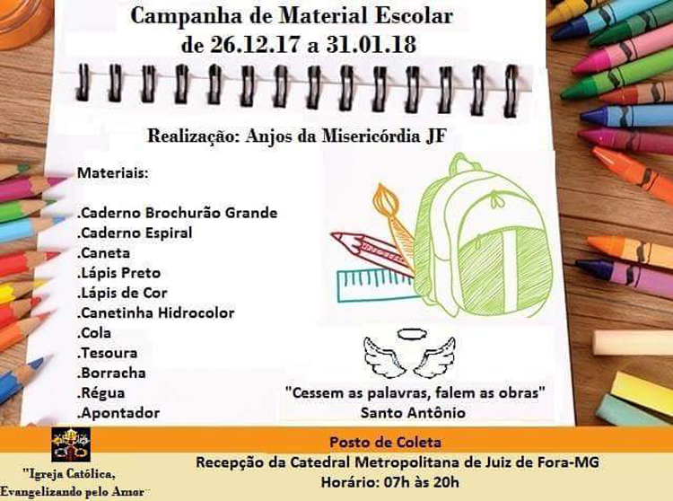 Campanhas arrecadam material escolar em Juiz de Fora. Saiba como ajudar! 1 anjos da misericórdia