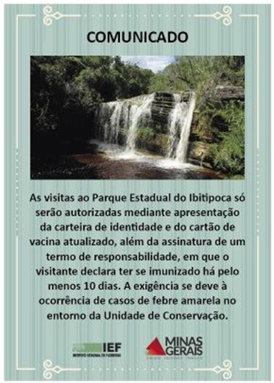 Parque de Ibitipoca passa a exigir comprovação de vacinação contra febre amarela 2 28576889 1815192488499099 1261249668199551459 n