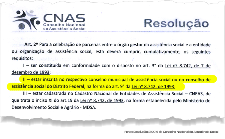 Entidade que não estiver inserida em conselho deve ser desclassificada, aponta Ministério 1 doc resolução