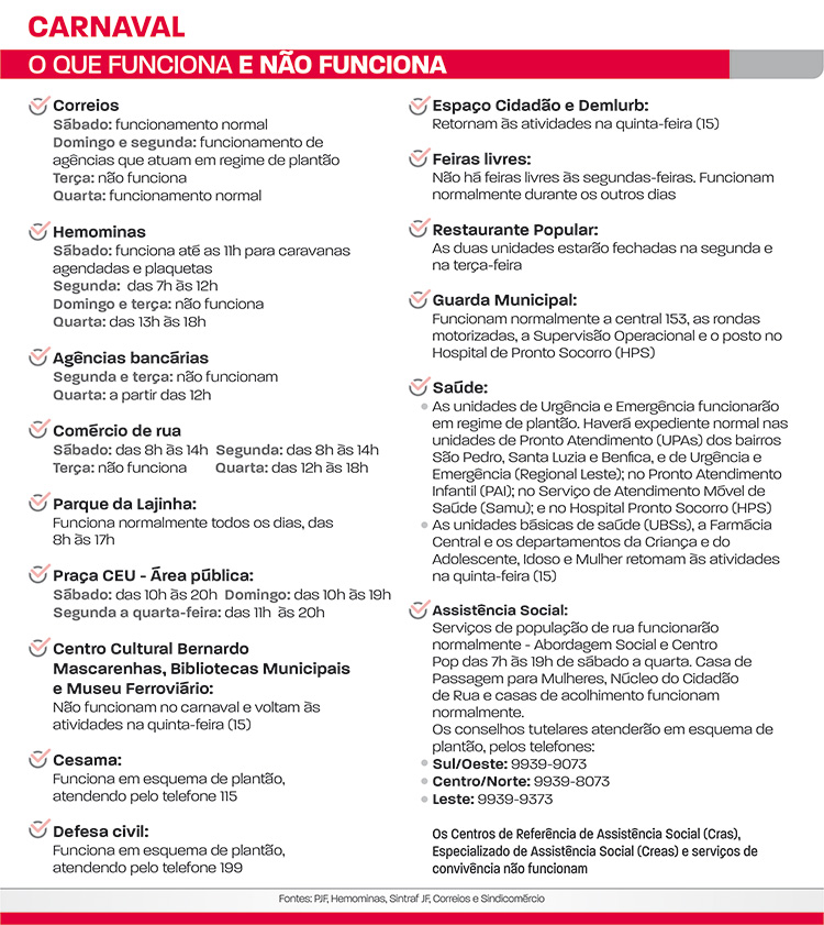 serviço carnaval 2018