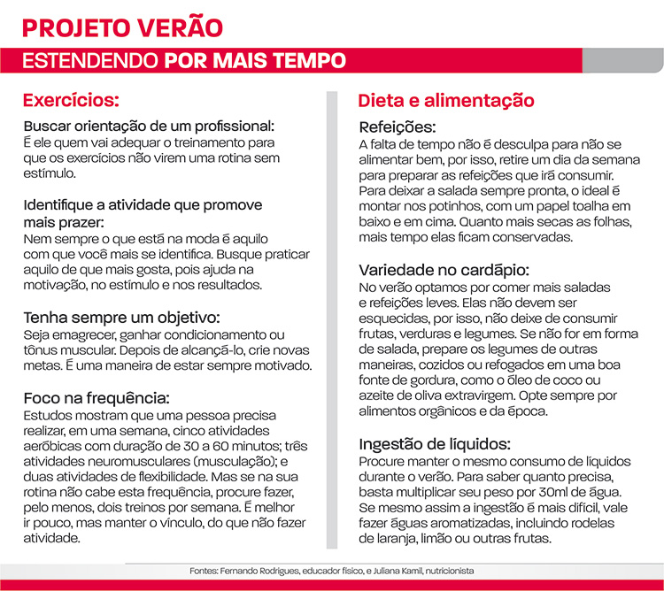 Rotina saudável para além do verão 2 projeto verão