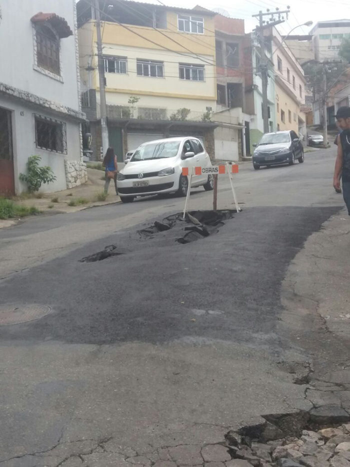 Serviço recém-concluído volta a oferecer risco no Centenário 1 Rio Branco Sta Terezinha
