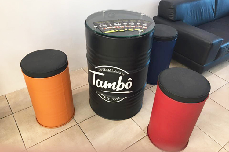 TAMBOR 200L COM BANQUETAS TAMBOR 50L