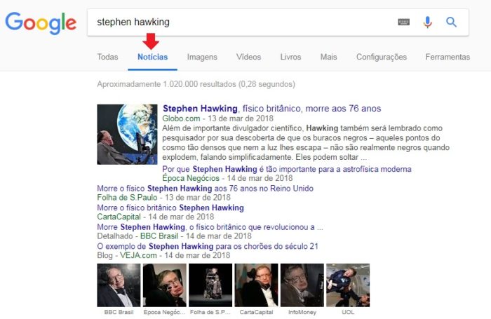 O que são fake news? 1 google noticias