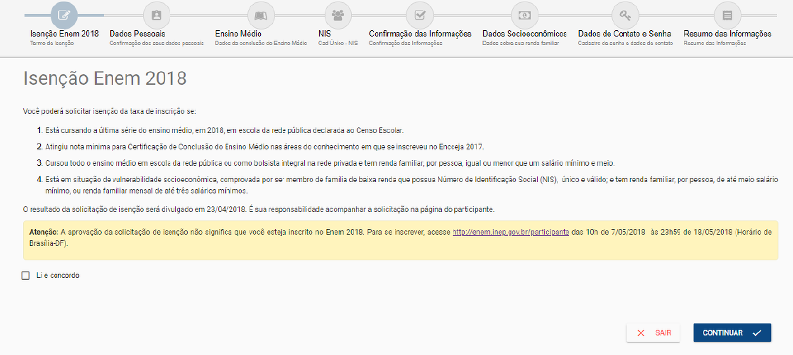 Como pedir isenção para a inscrição do Enem 2 isenção enem 2018 2