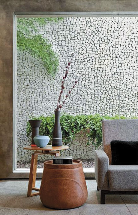 O verde e amarelo o ano inteiro na sua casa 2 Painel de pedras