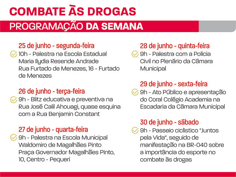 Juiz de Fora terá eventos sobre combate ao uso de drogas 1 combate às drogas