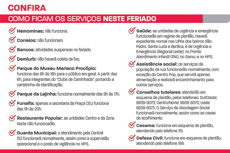Confira o funcionamento dos serviços públicos no feriado de Santo Antônio 1 serviço santo antonio 2018