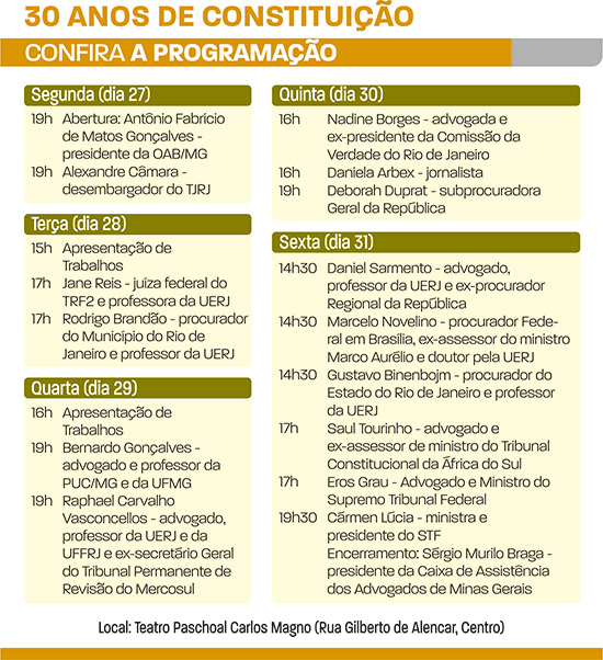 OAB promove debate sobre os 30 anos da Constituição 2 30 anos de constituição