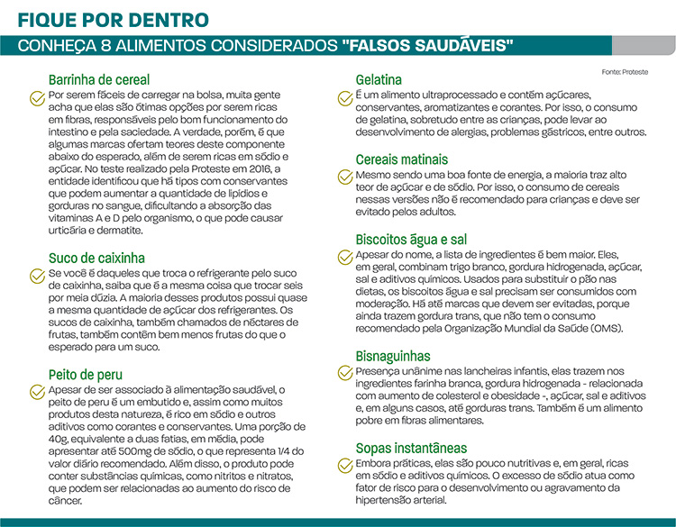 Veja lista de alimentos 'saudáveis' que podem comprometer a saúde 1 alimentos falsos saudáveis1