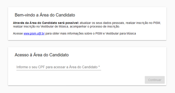 Inscrições para o Pism 2019 estão abertas 1 bem-vindo Área Candidato