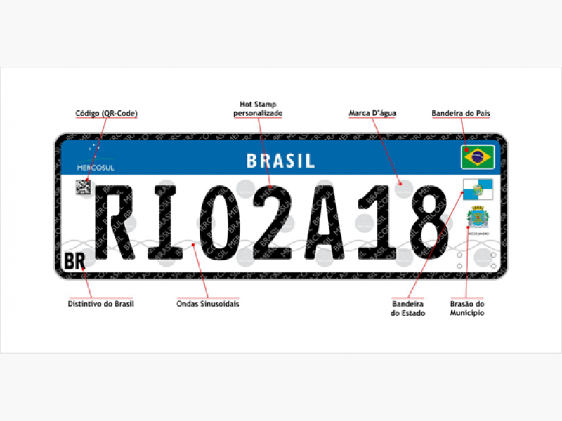 Rio é o primeiro estado a oferecer novo modelo de placas de veículos 1 placa rio