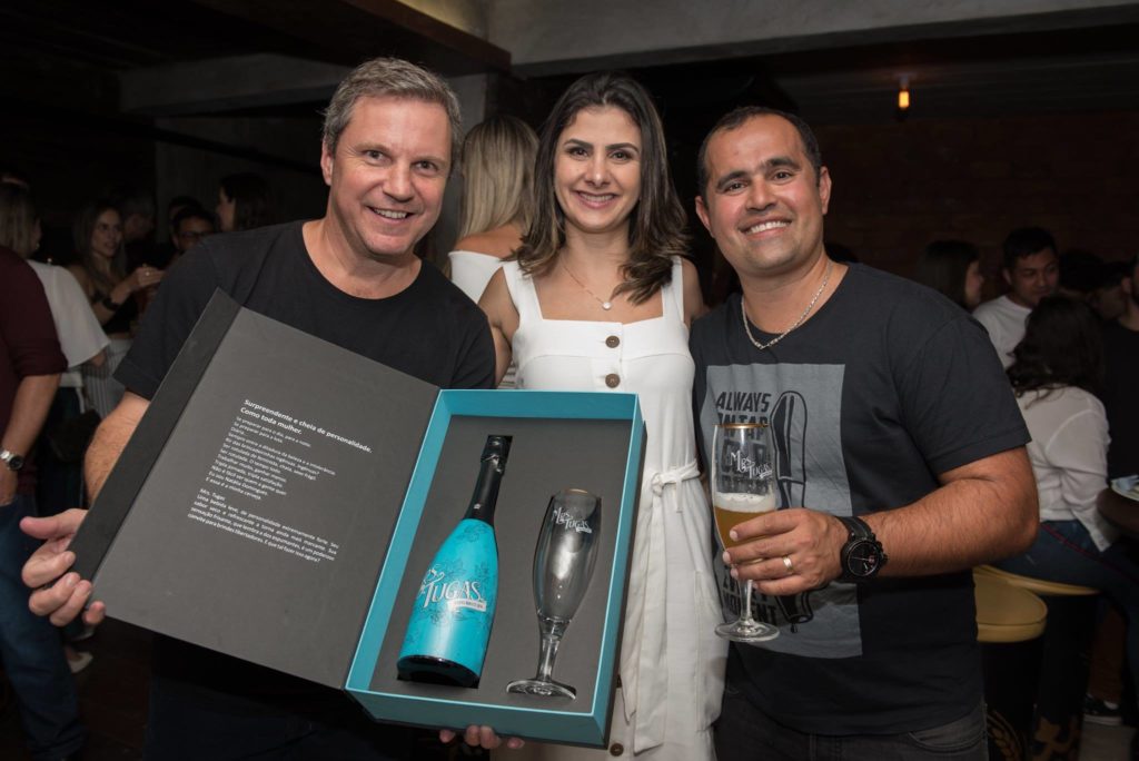 Marcos Villas Boas, Nathália Domingues e Hugo Siqueira no lançamento da cerveja "Brut IPA" 2 2