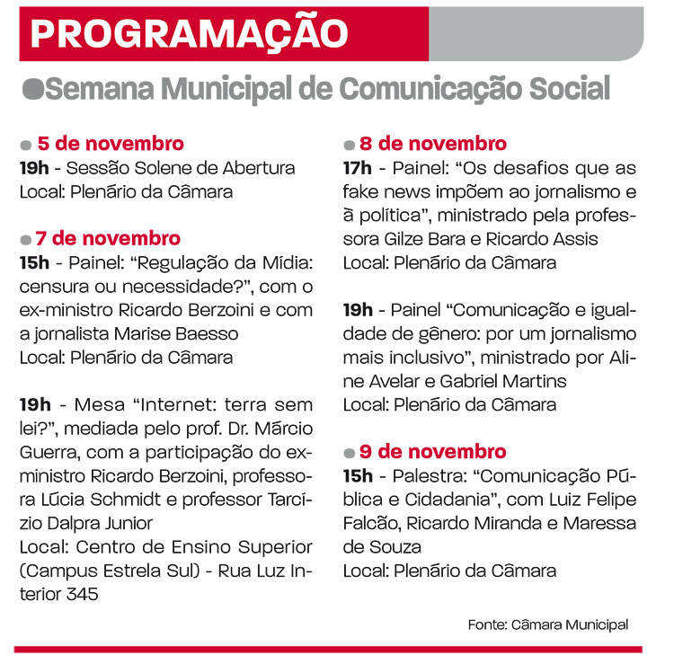 Semana de Comunicação começa nesta segunda 1 programação