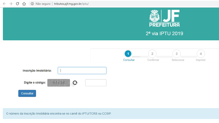 Emissão para pagamento à vista do IPTU 2019 já está disponível 1 iptu site